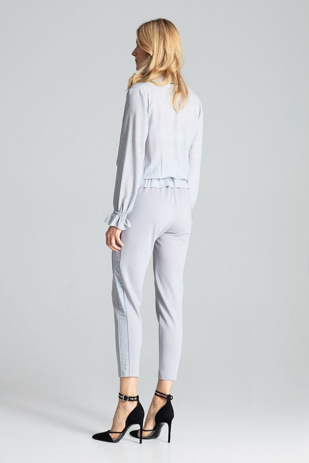 Figl Grey Wrap Long Sleeve Blouse - view 3