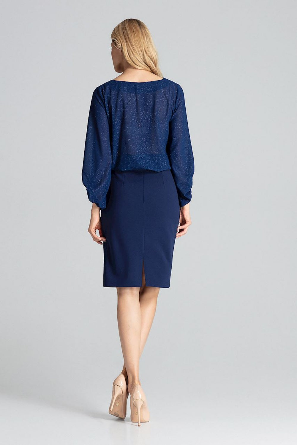 Figl Navy Polyester Midi Skirt - view 3