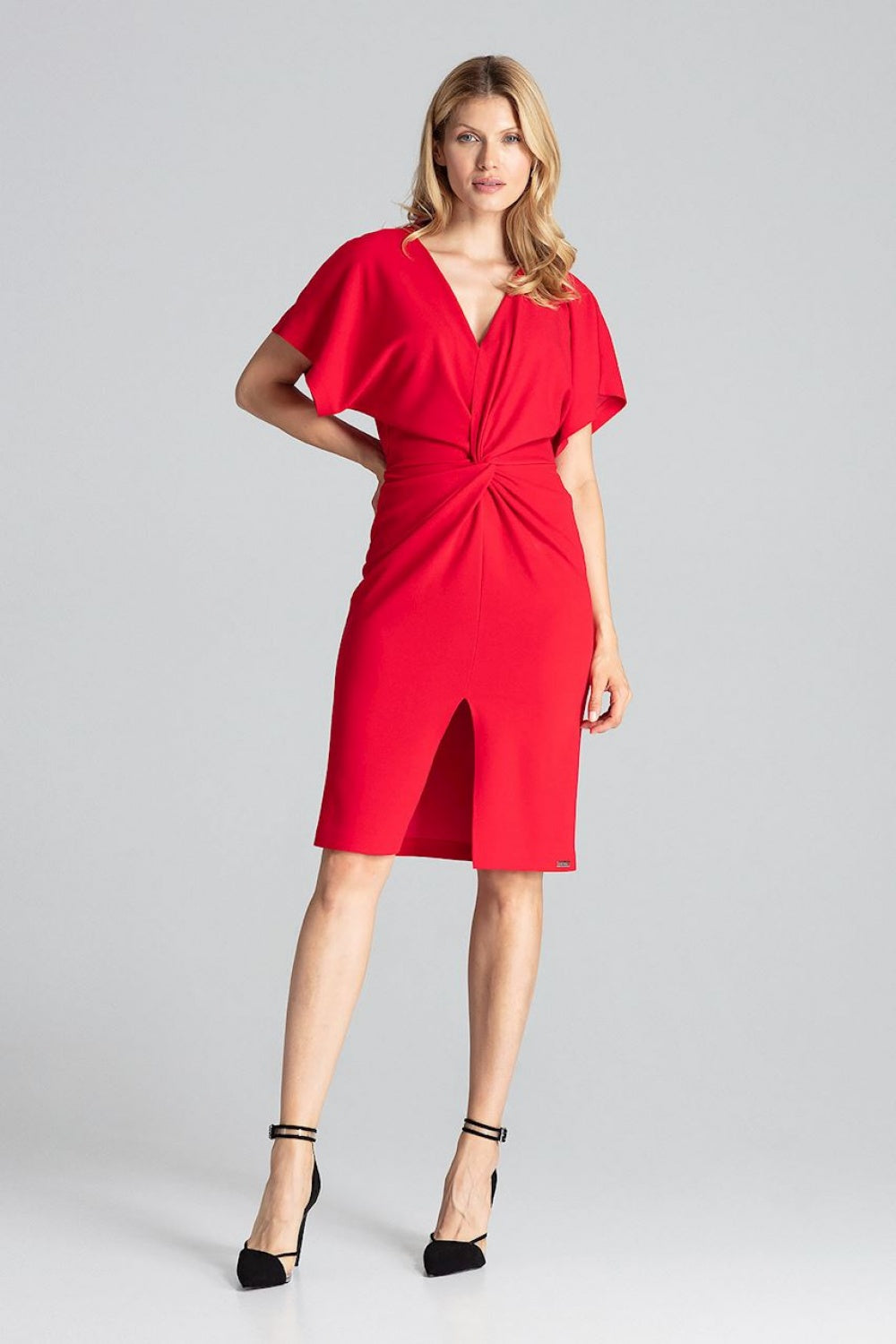 Figl Red Midi Wrap Dress