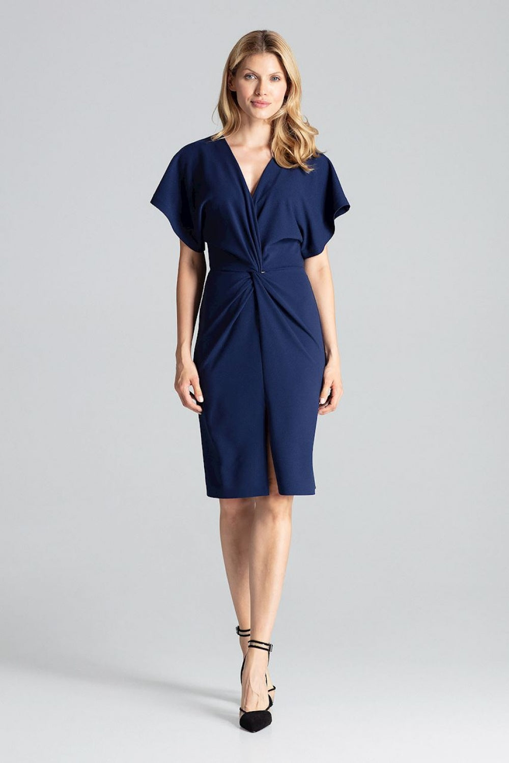 Figl Navy Midi Wrap Dress