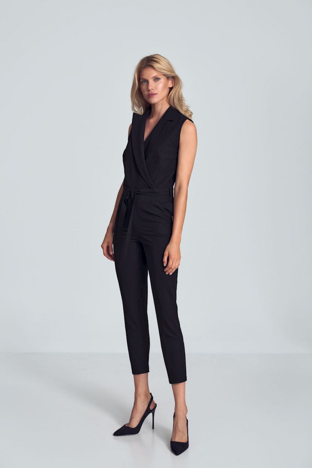 Figl Black Collared Sleeveless Jumpsuit - view 2