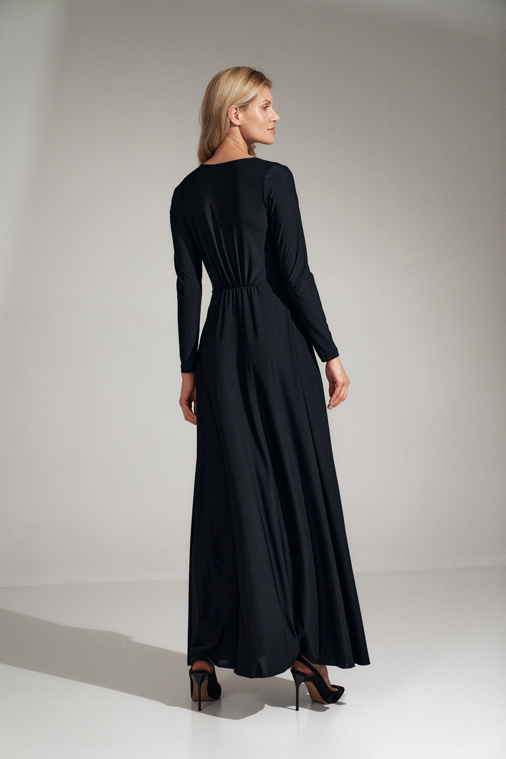 Figl Black Flared V-Neck Dress - view 3