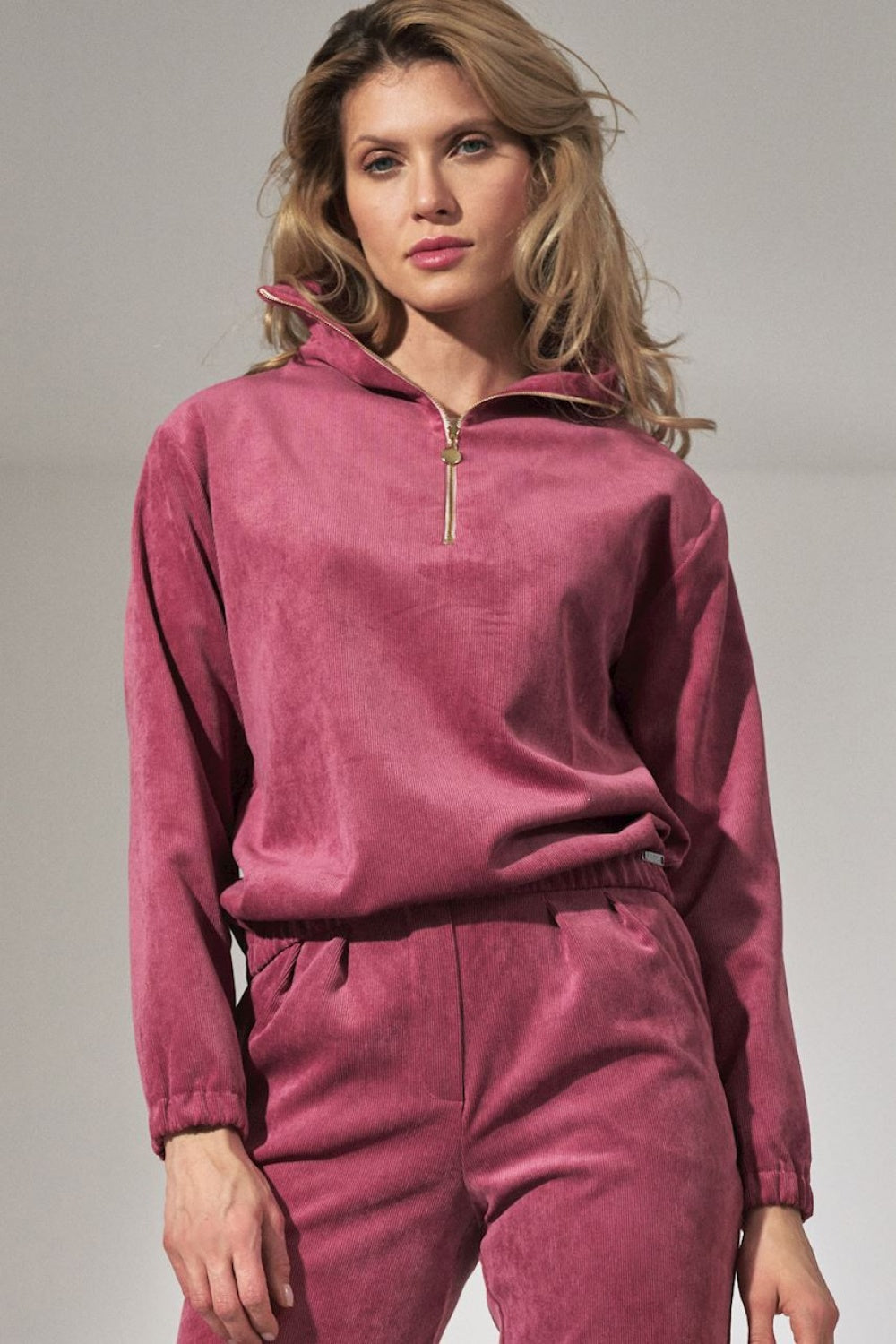Figl Pink Zip Up Long Sleeve Sweatshirt