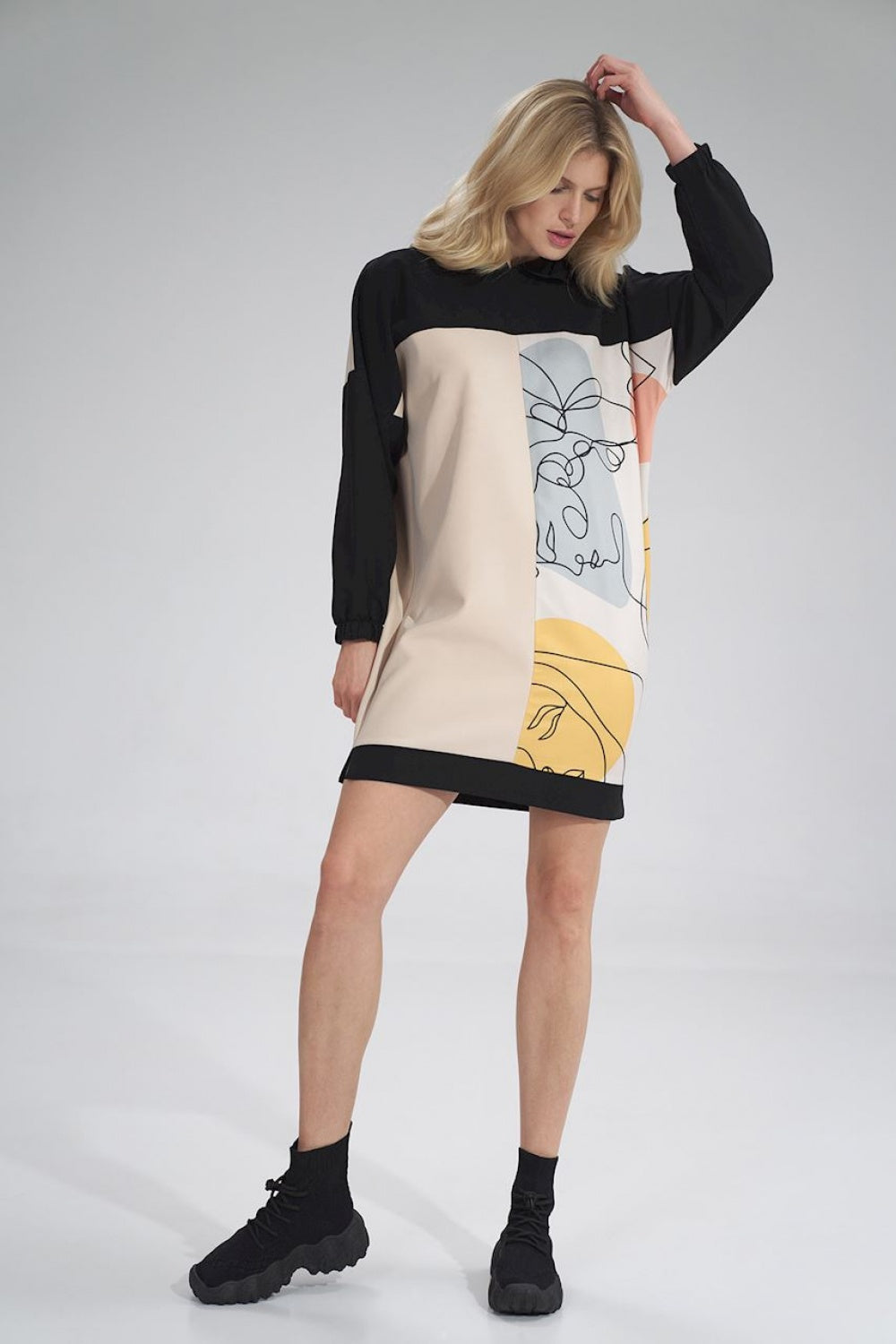Figl Patterned Midi Pleated Dress - view 2