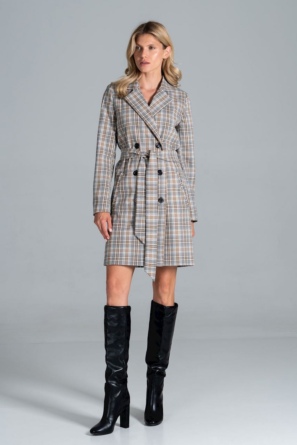 Figl Patterned Collared Coat