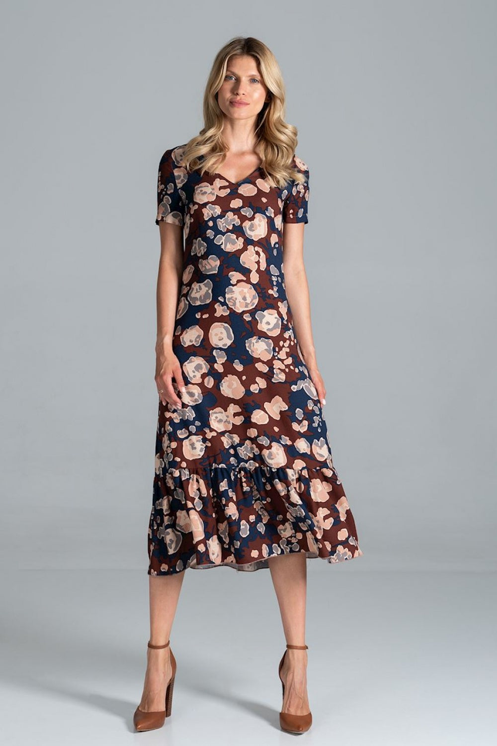 Figl Patterned Midi Flared Dress - view 2