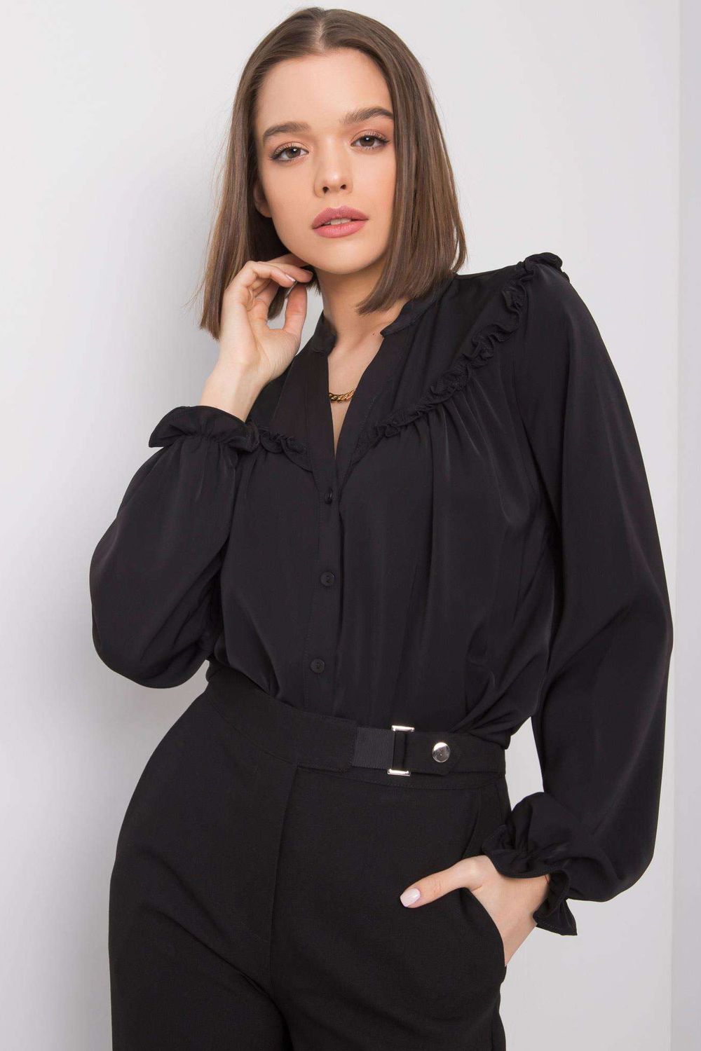 Och Bella Black Long Sleeve Top
