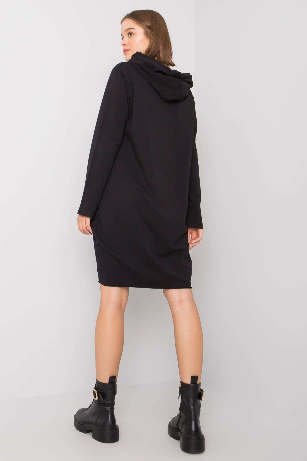 Relevance Black Cotton Long Sleeve Dress - view 3