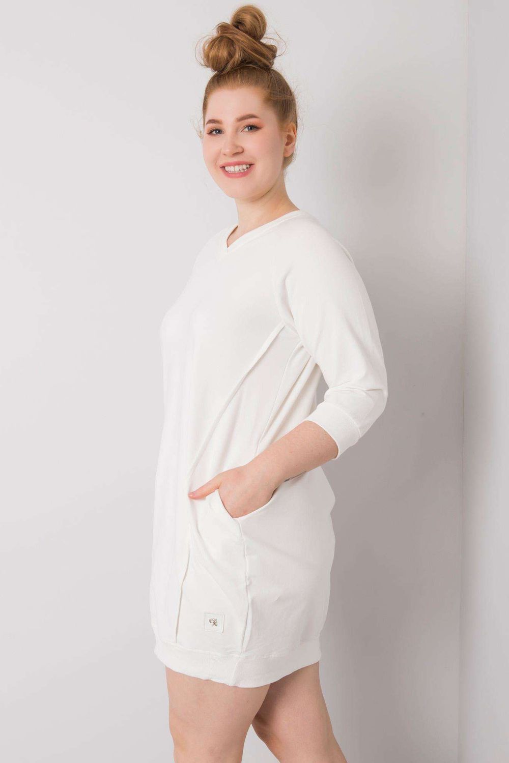 Relevance Ecru Dress with Pockets - view 3