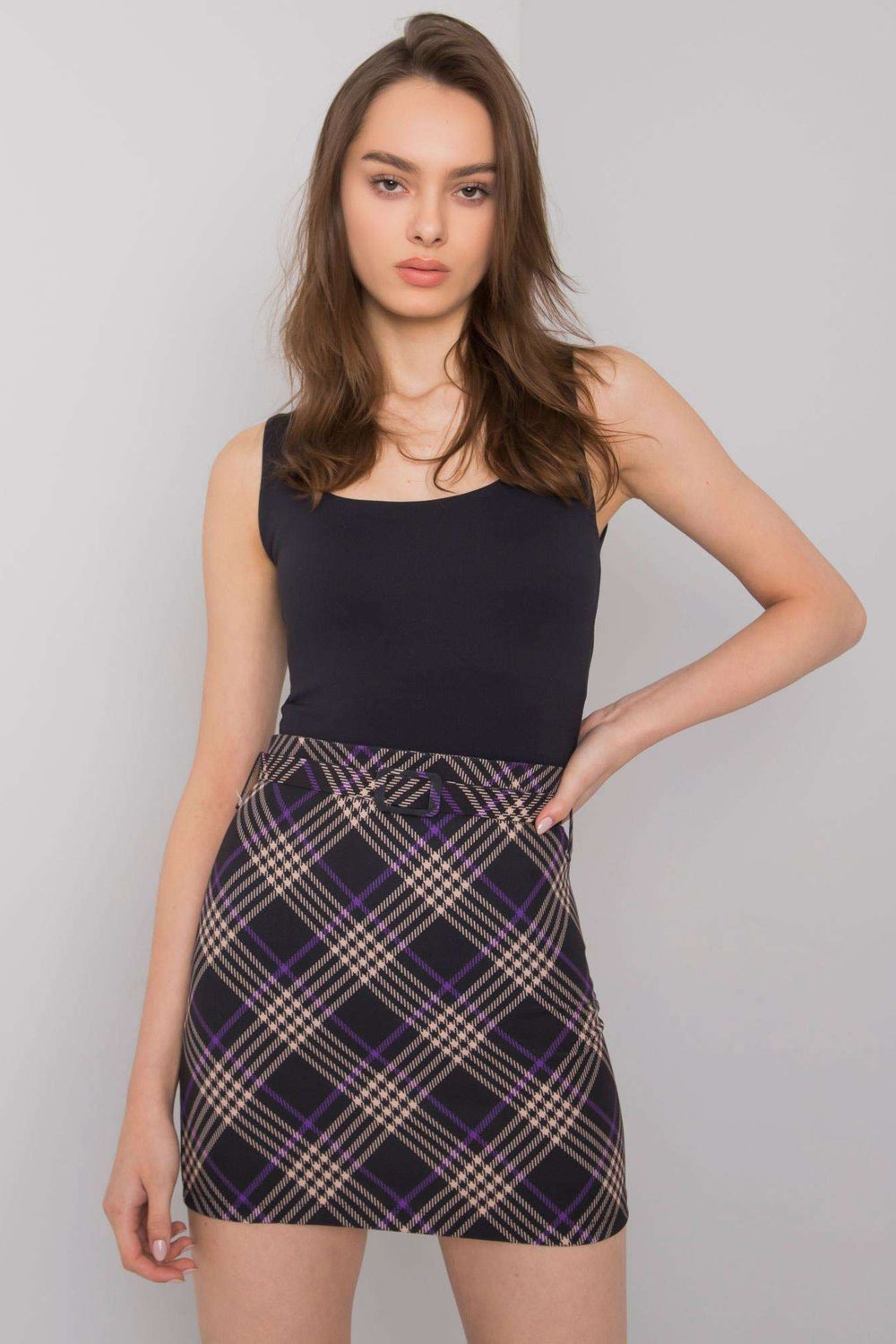 Italy Moda Violet Mini Skirt