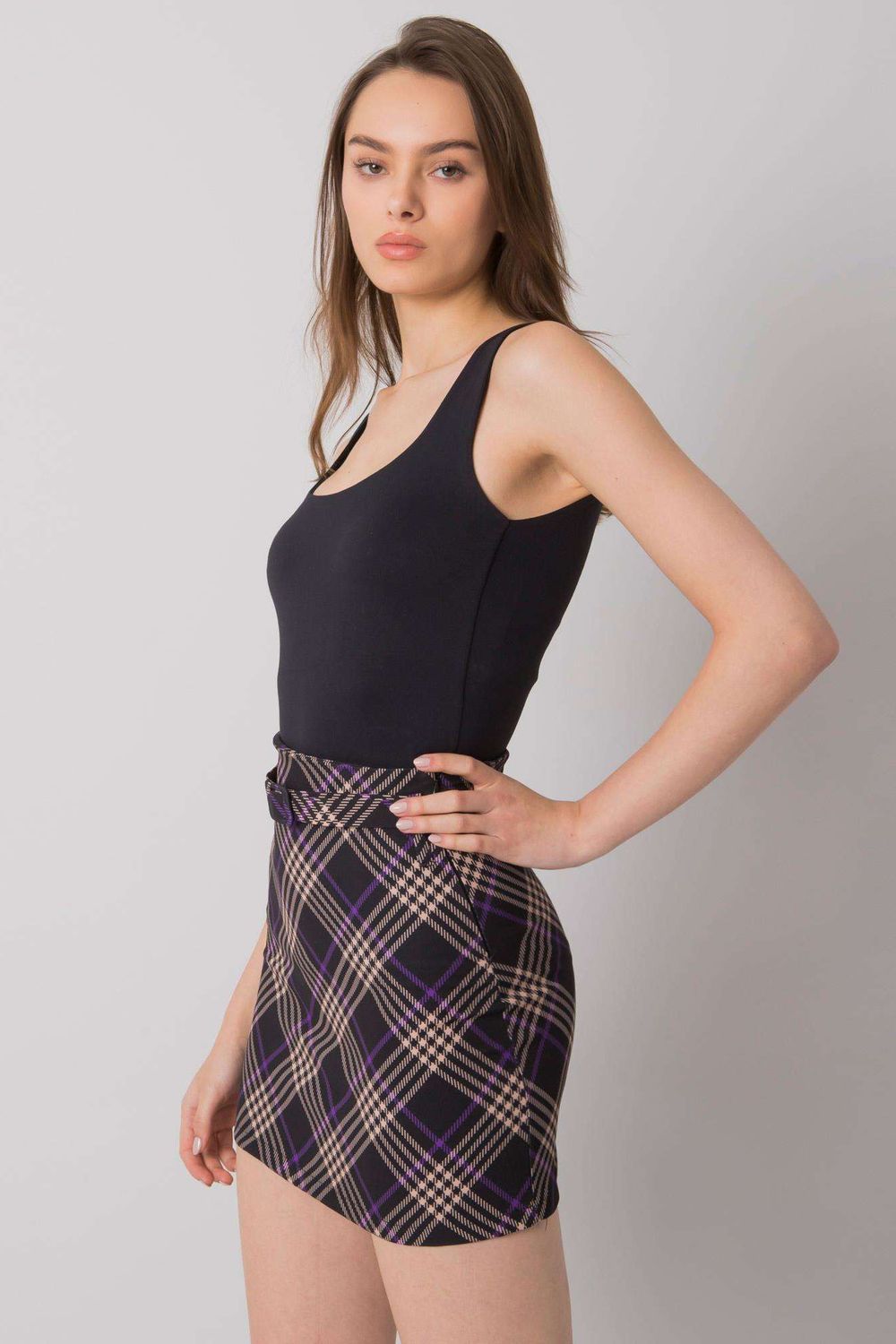 Italy Moda Violet Mini Skirt - view 3