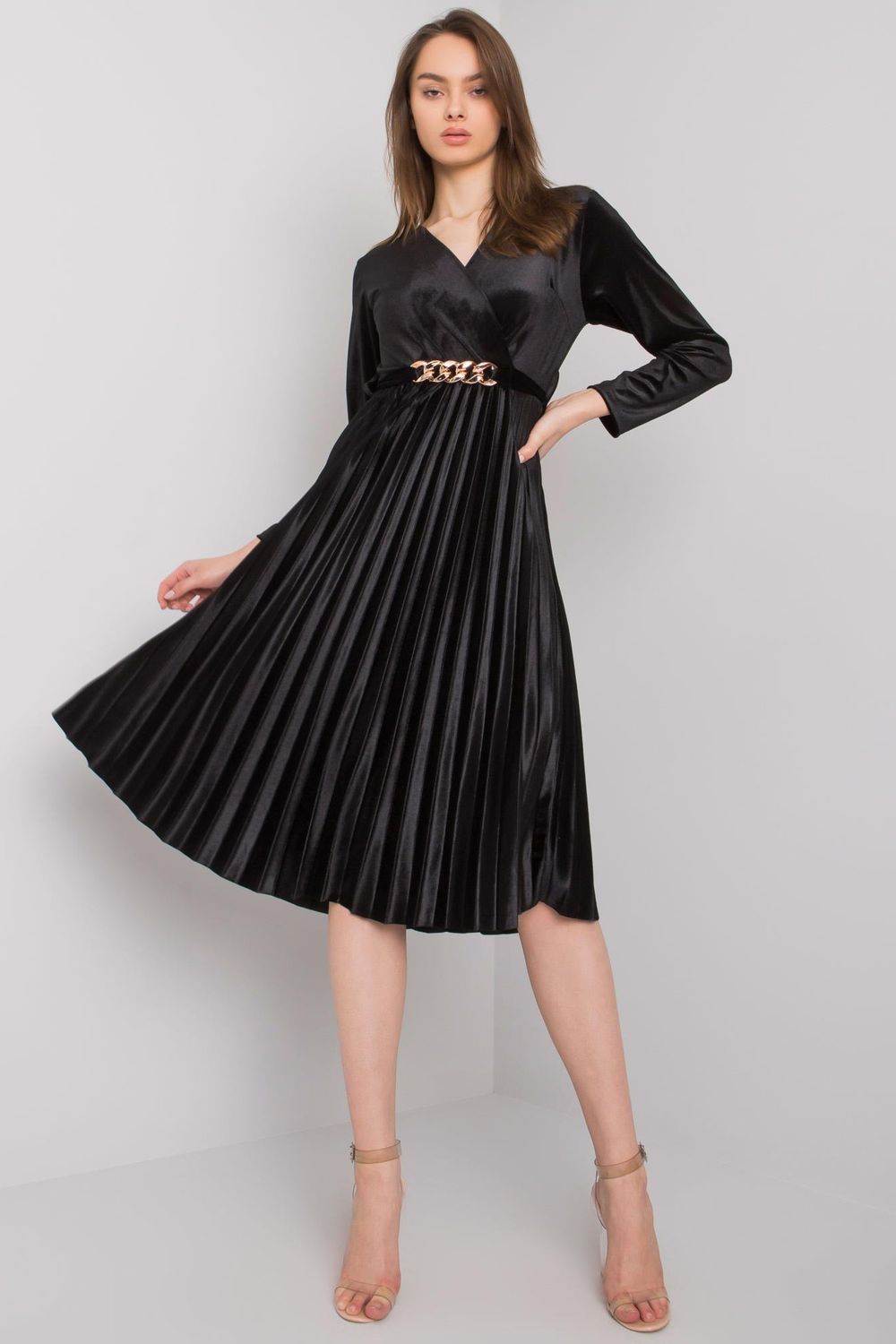 Italy Moda Black Evening Dress