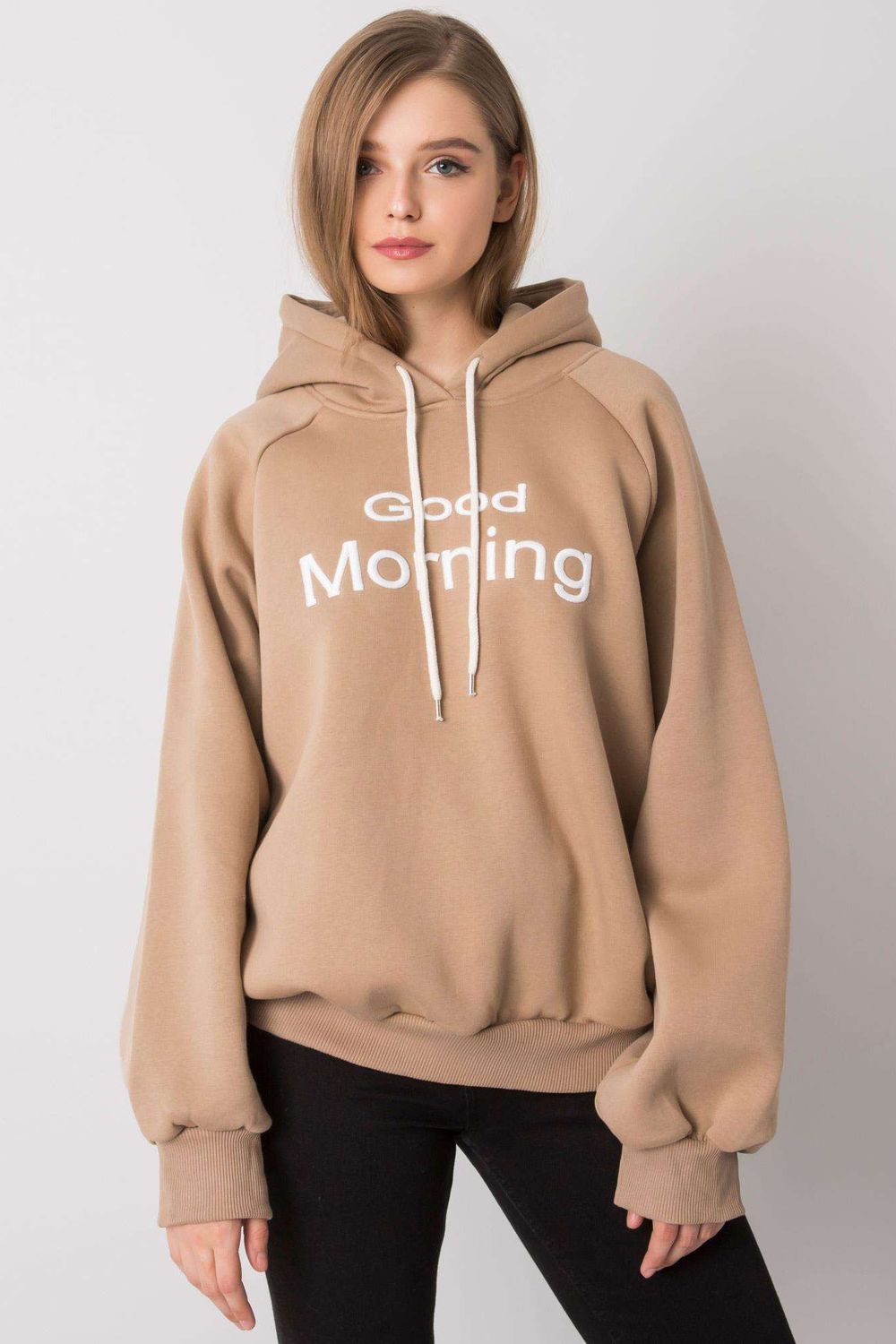 Ex Moda Dark Beige Hooded Sweatshirt - view 2