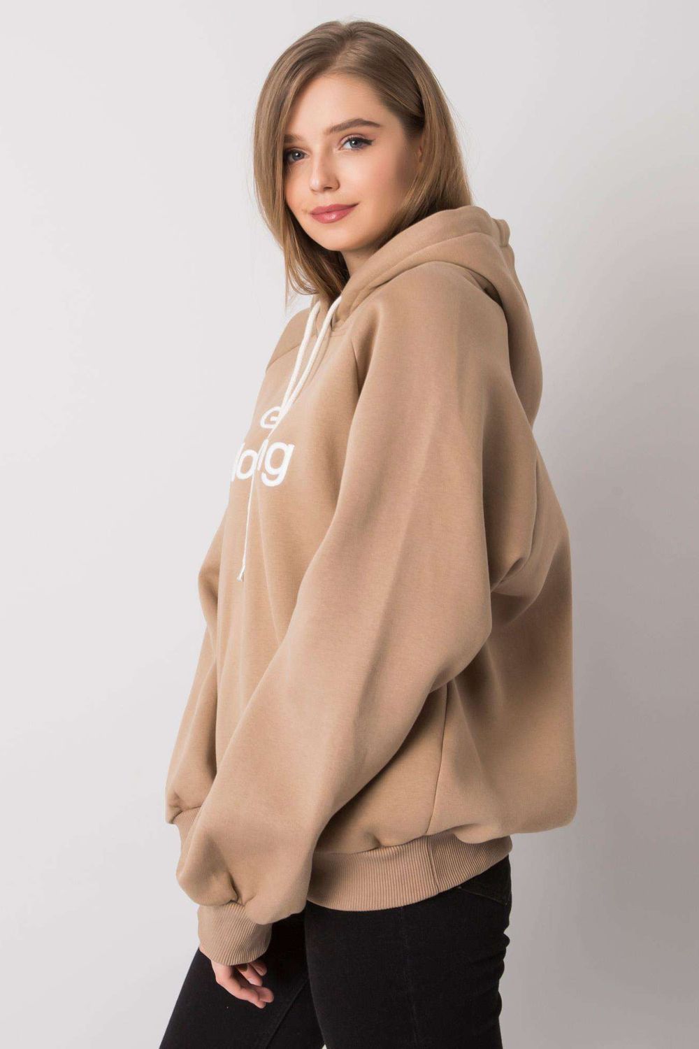 Ex Moda Dark Beige Hooded Sweatshirt - view 3