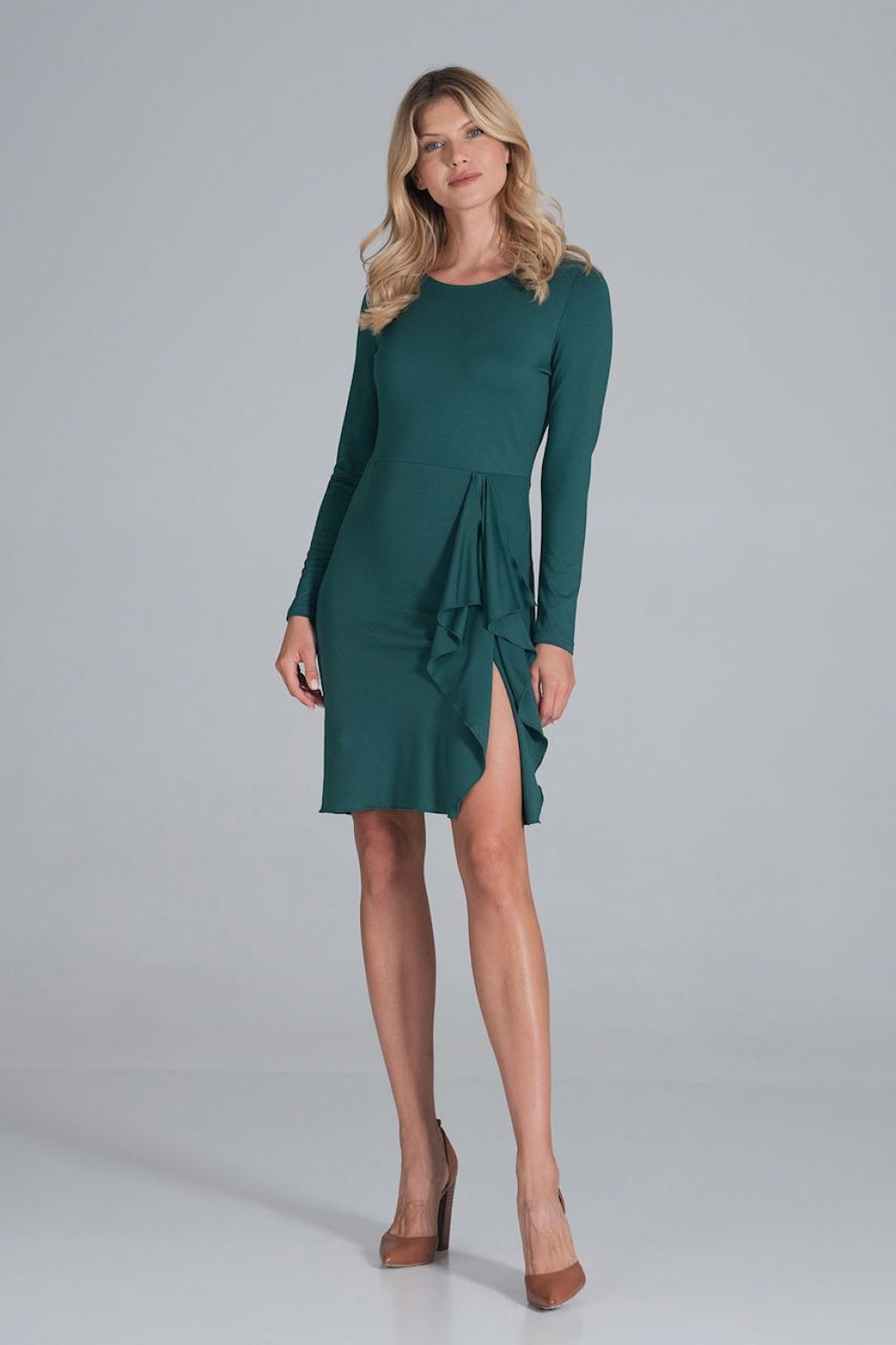 Figl Green Long Sleeve Cocktail Dress