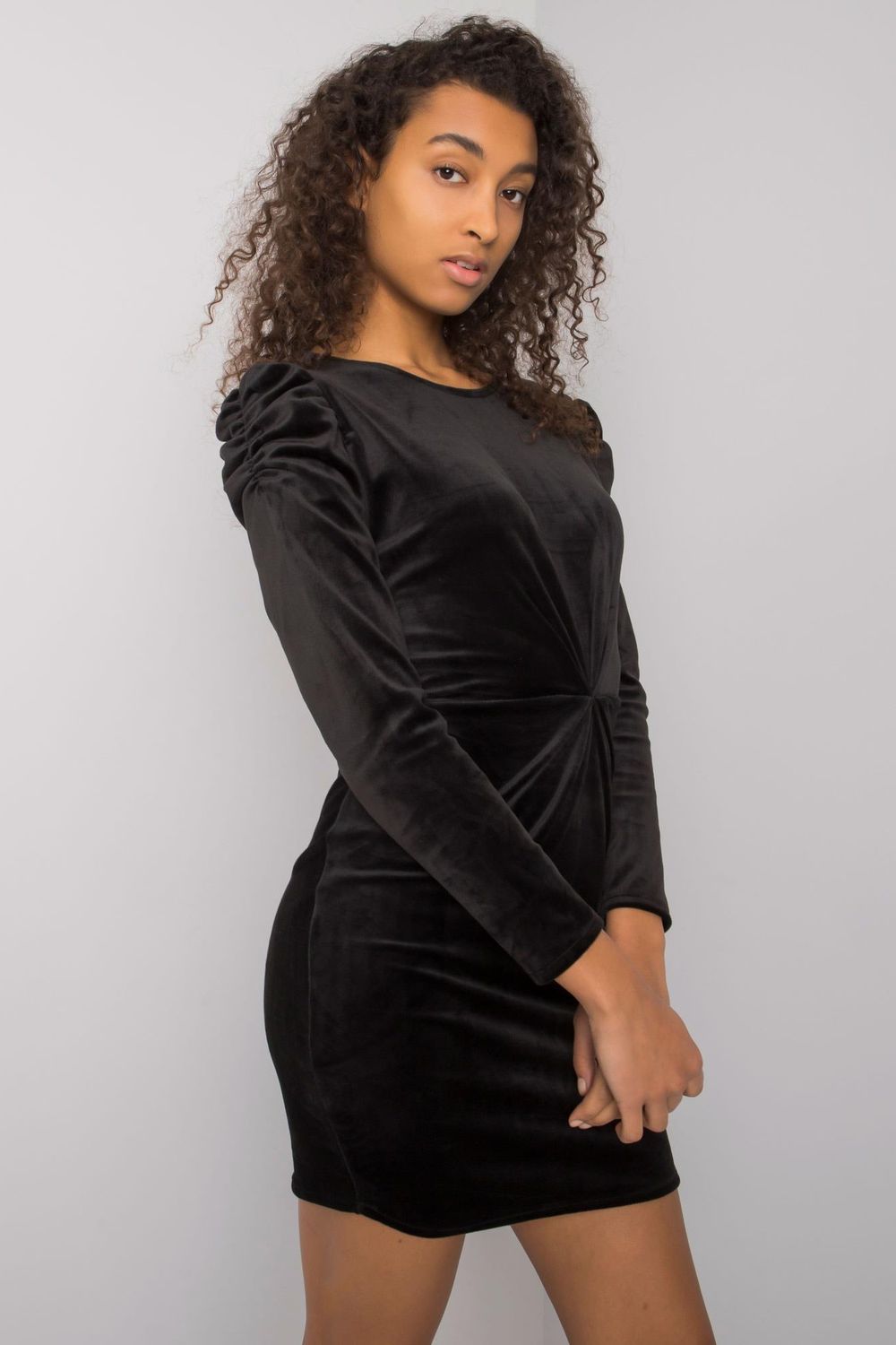 Rue Paris Black Velvet Bodycon Evening Dress