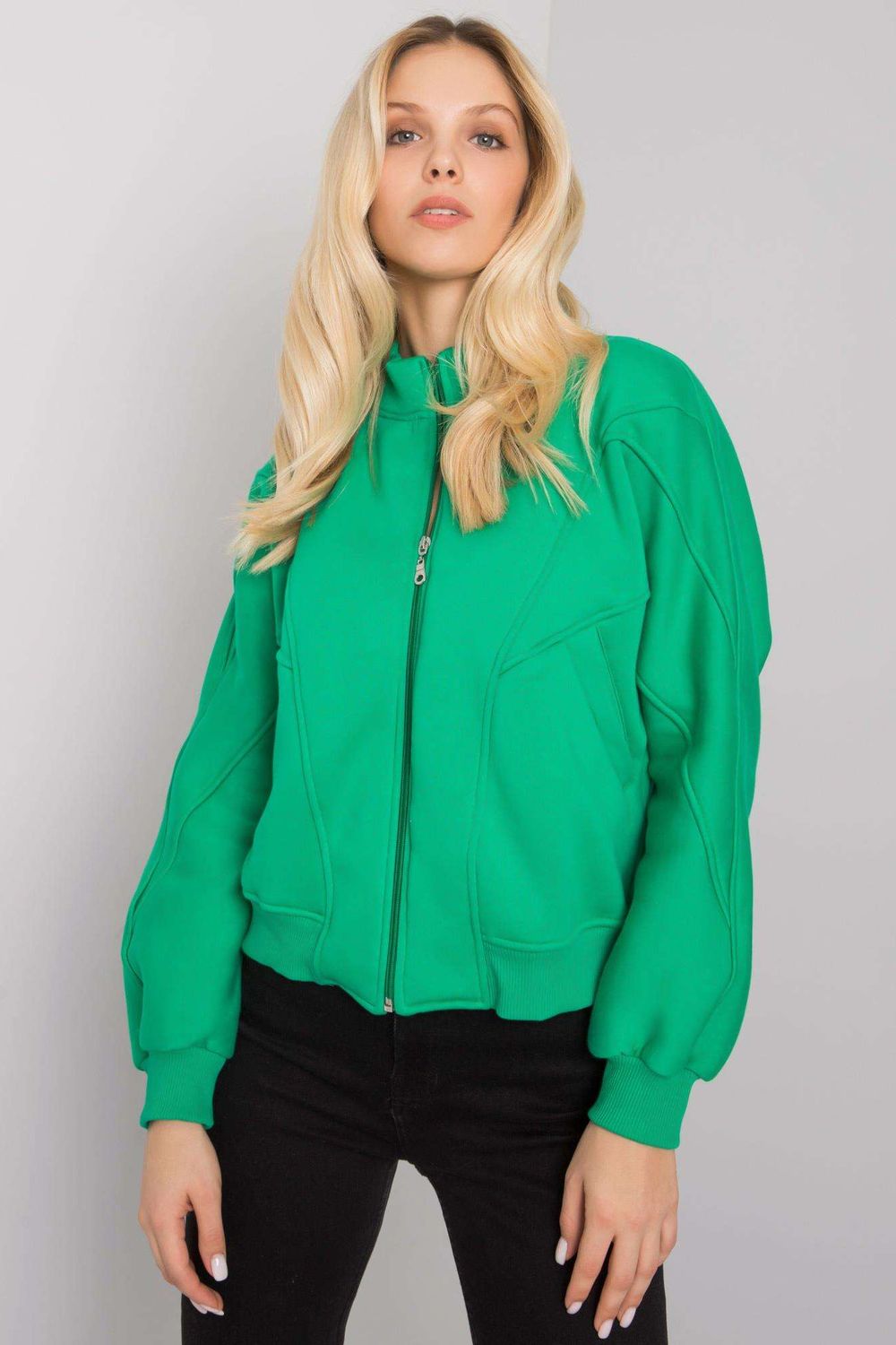 Ex Moda Green Zip Up Sweatshirt - view 2
