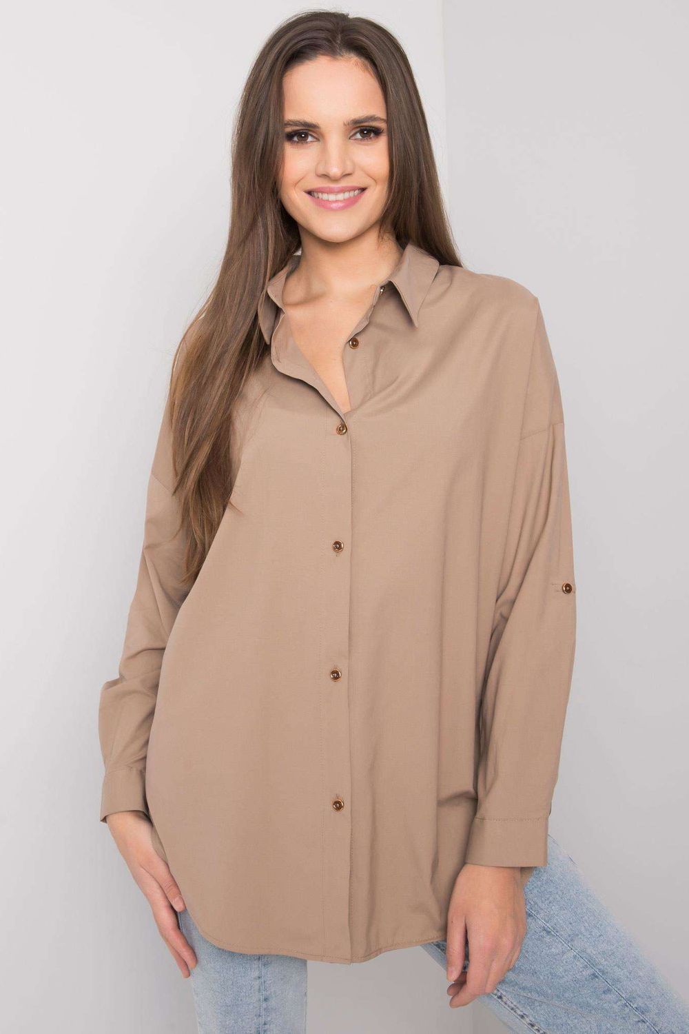 Ex Moda Dark Beige Long Sleeve Top