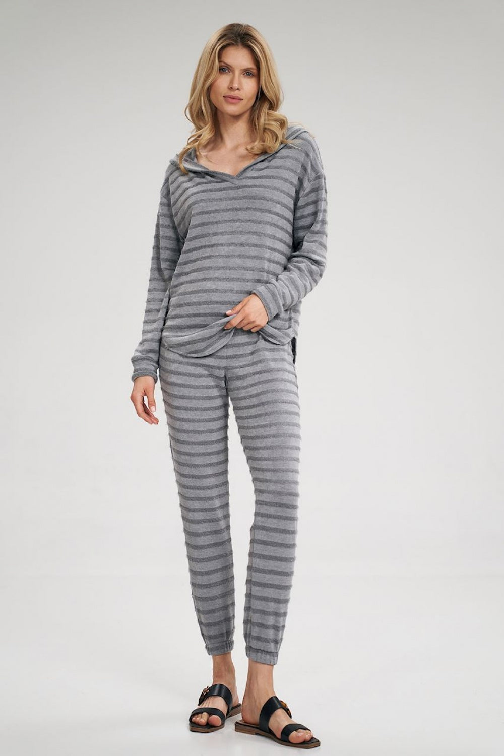 Figl Grey Hooded Long Sleeve Sweatshirt - view 2