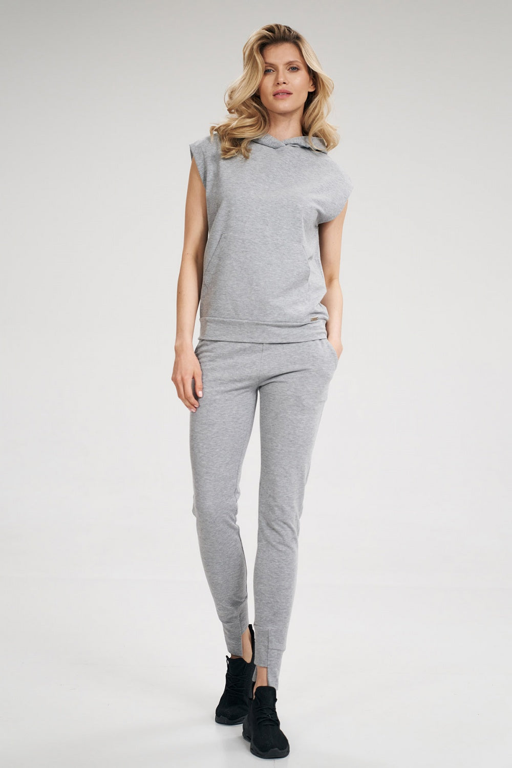 Figl Grey Asymmetric Cotton Joggers