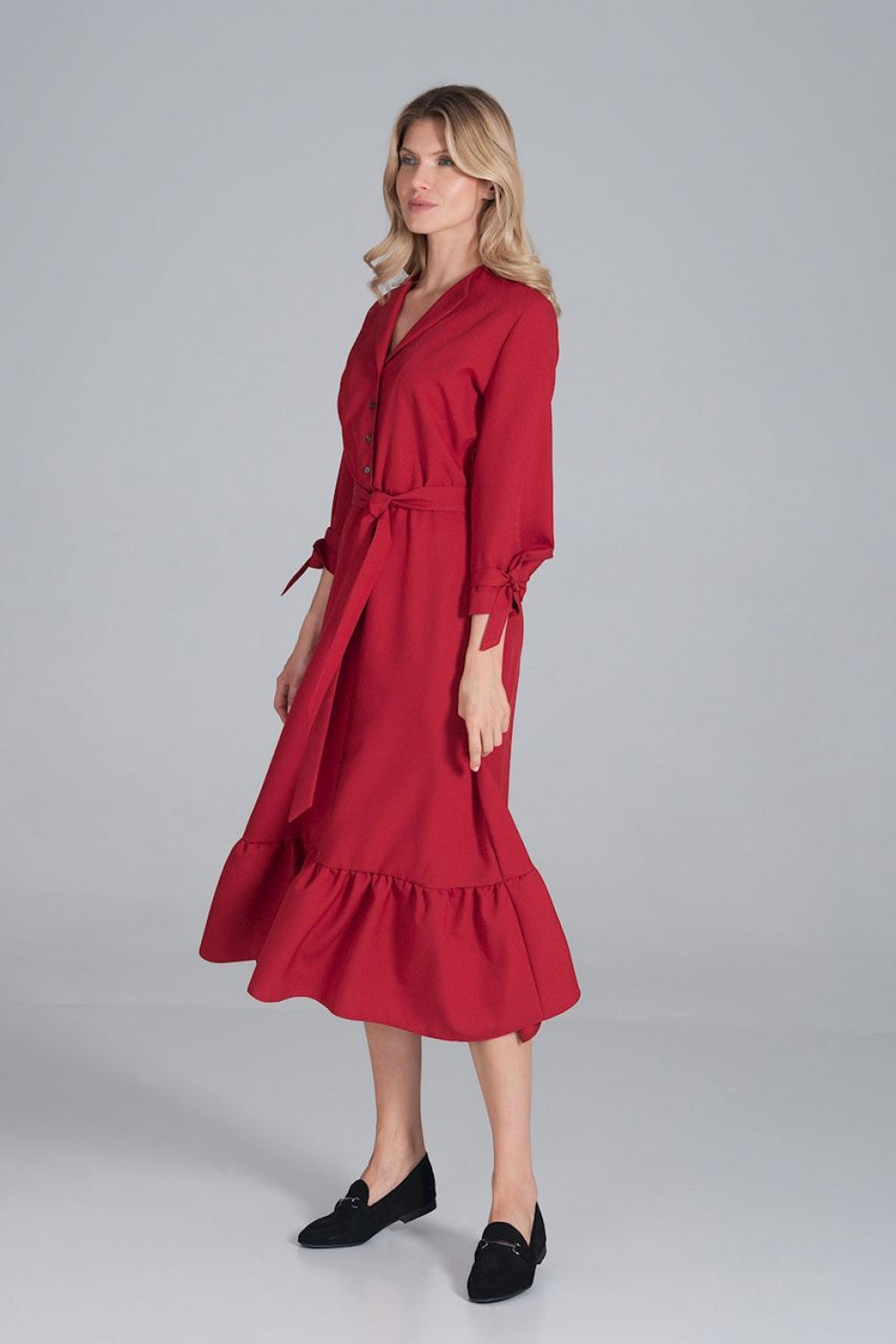 Figl Red Maxi Flared Dress - view 4