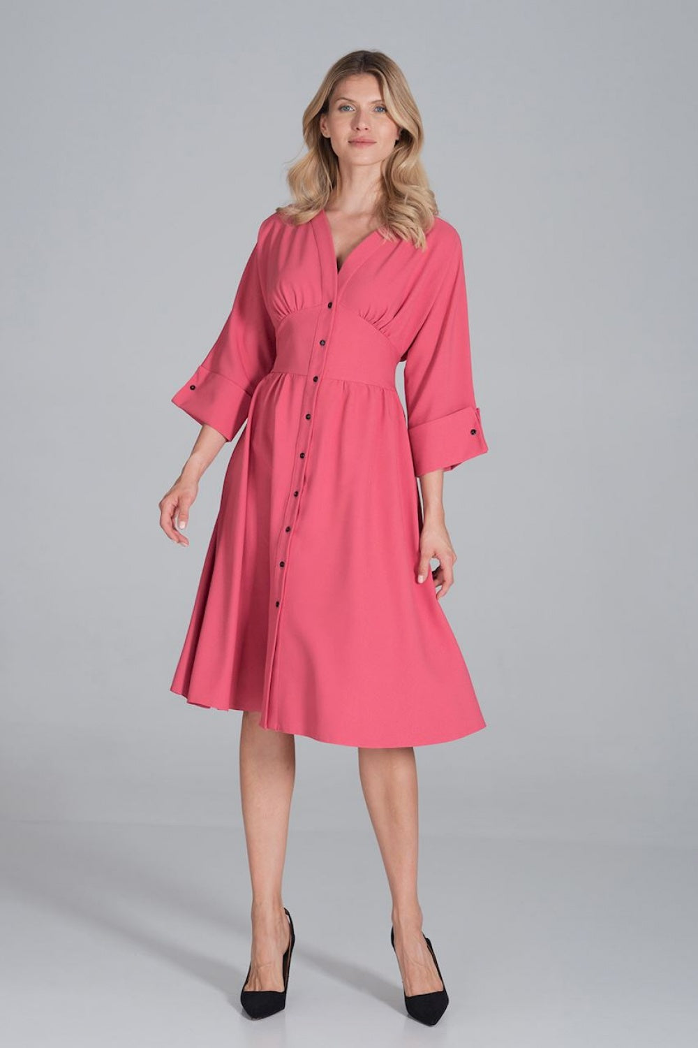 Figl Coral Midi Flared Dress - view 2
