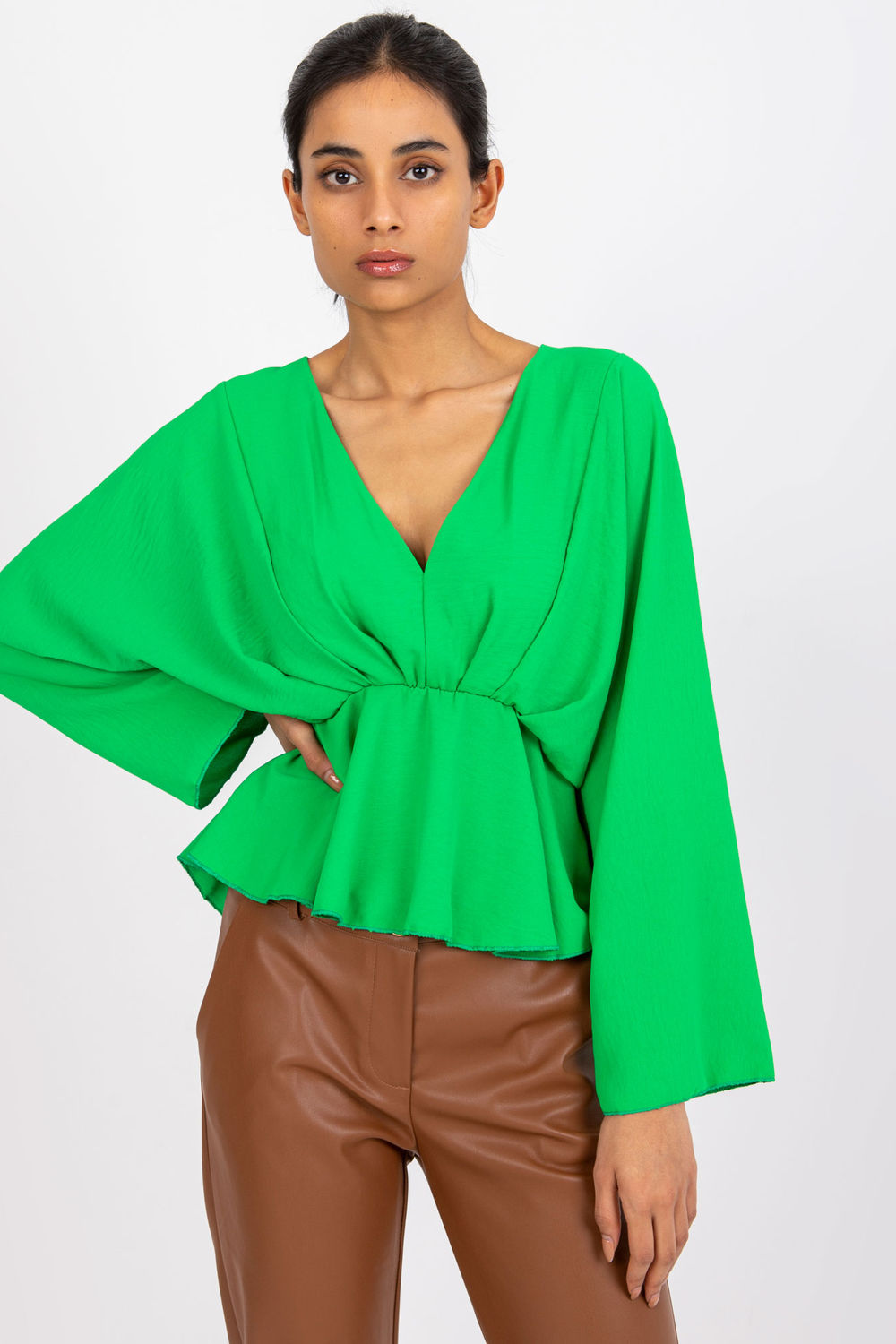 Italy Moda Green Loose Fit Blouse