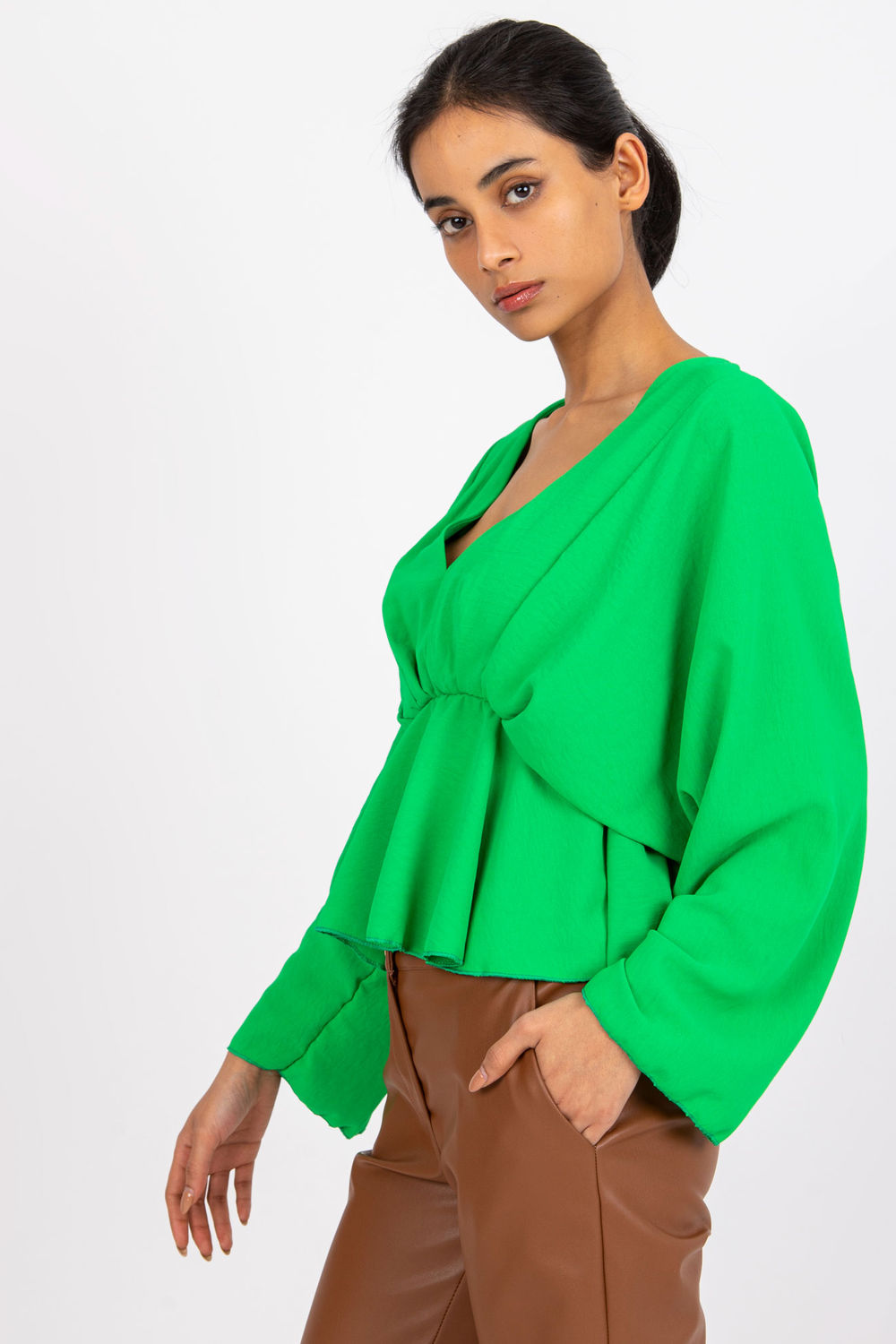 Italy Moda Green Loose Fit Blouse - view 3