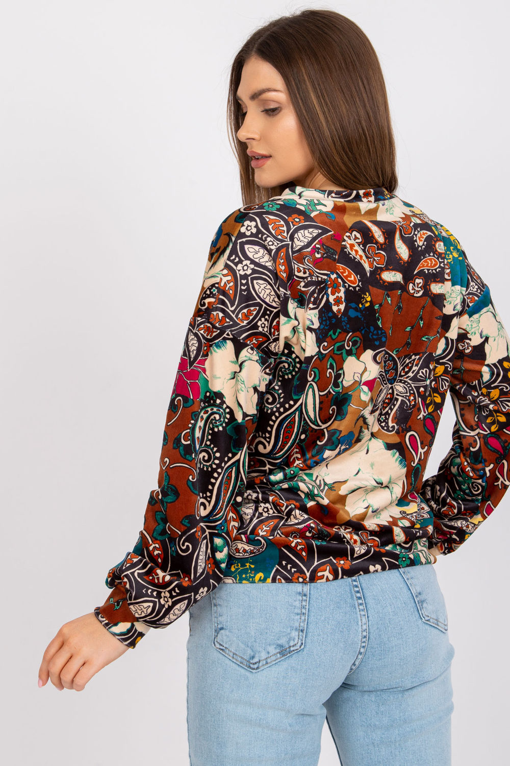 Italy Moda Brown Long Sleeve Blouse - view 3
