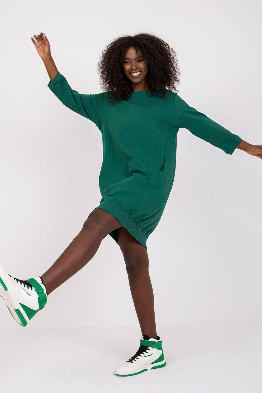 Relevance Dark Green Loose Fit Dress - view 2