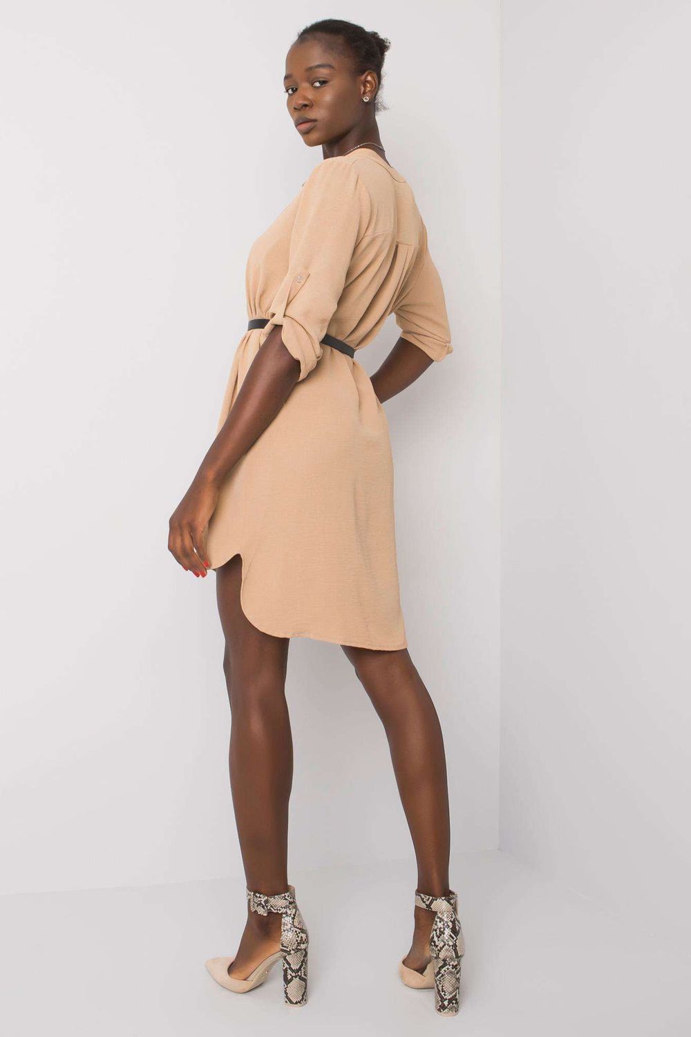 Italy Moda Camel Dress - view 3