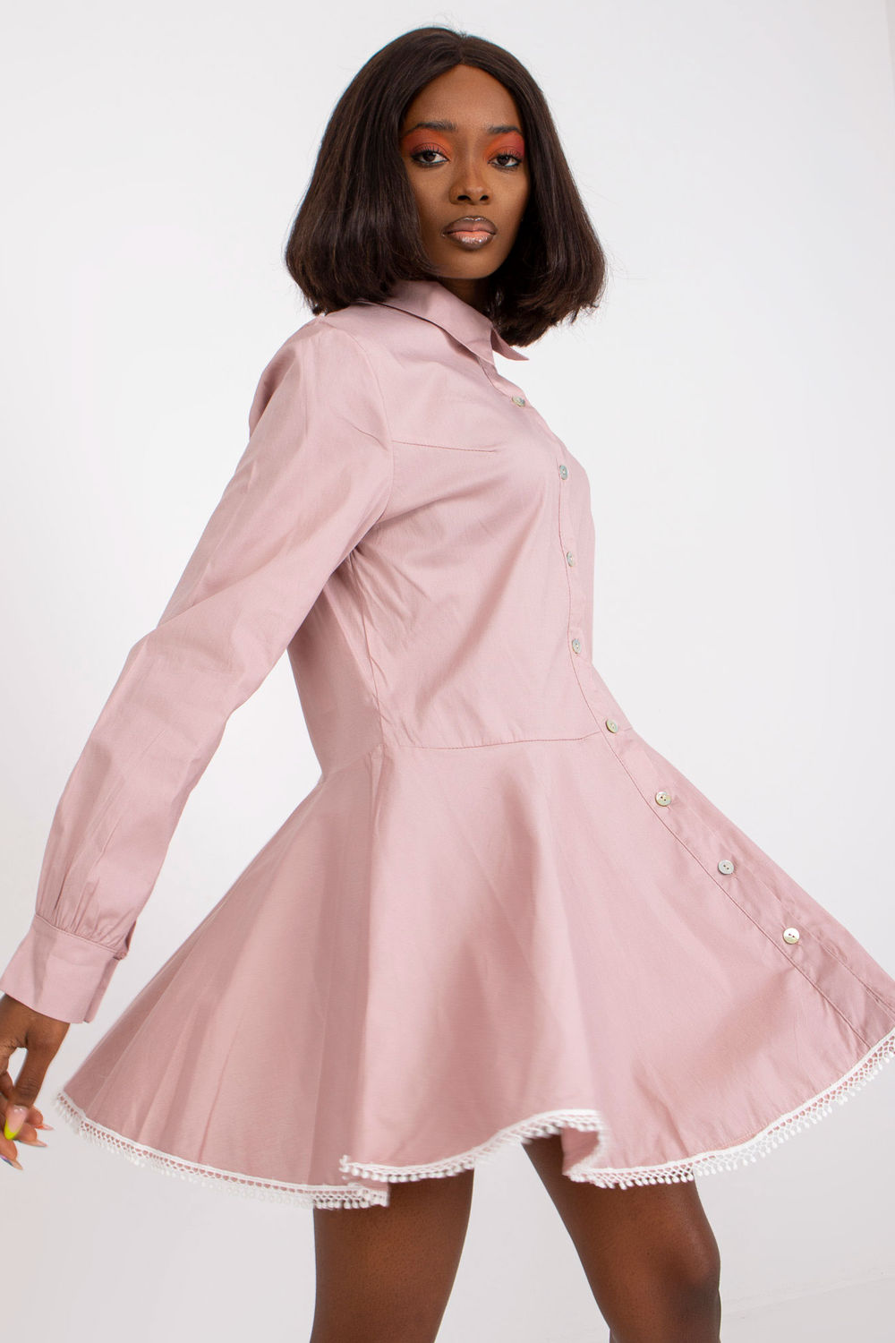 Italy Moda Dark Pink Flared Dress