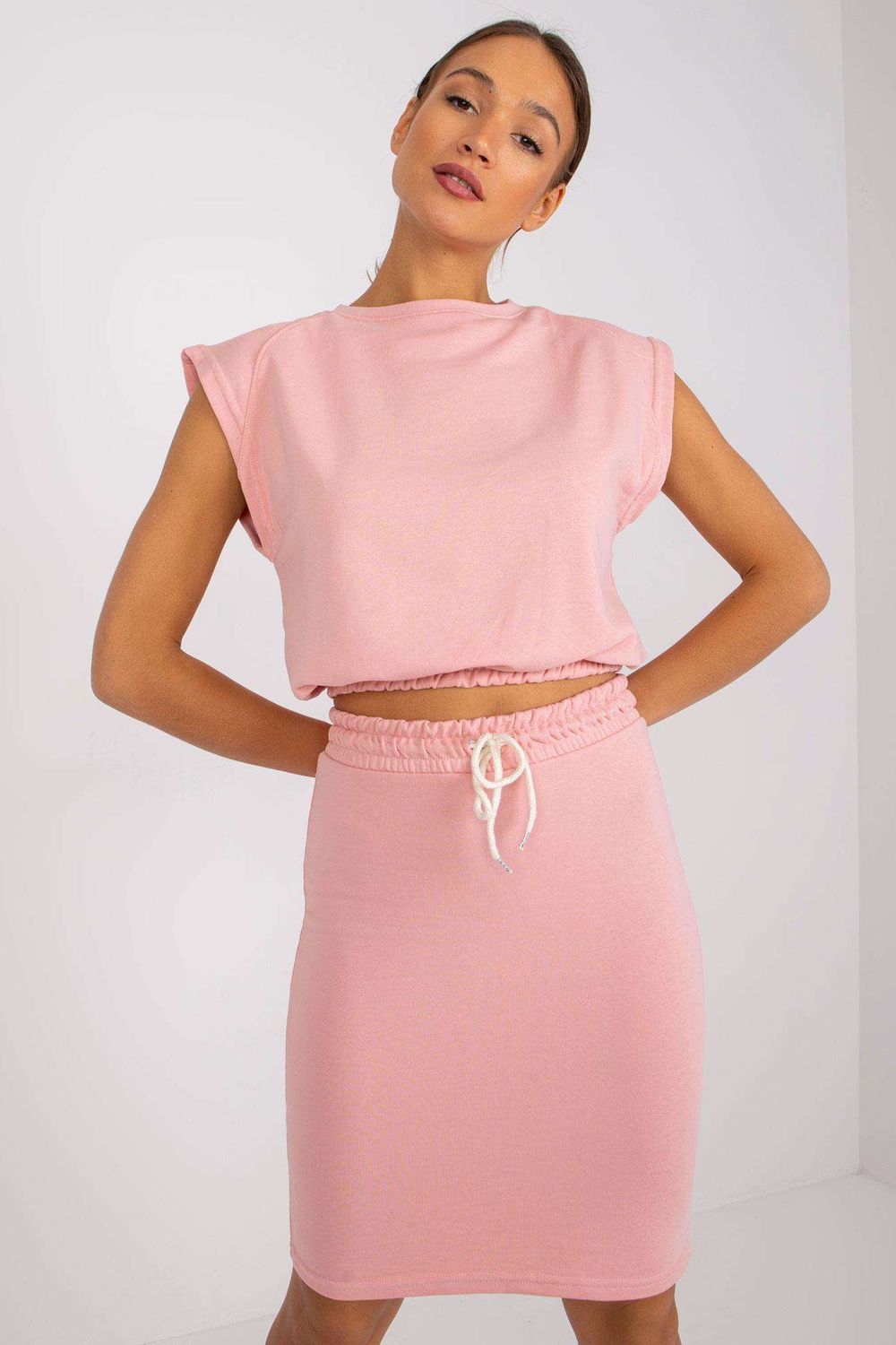 Ex Moda Light Pink Skirt Co-Ord Set