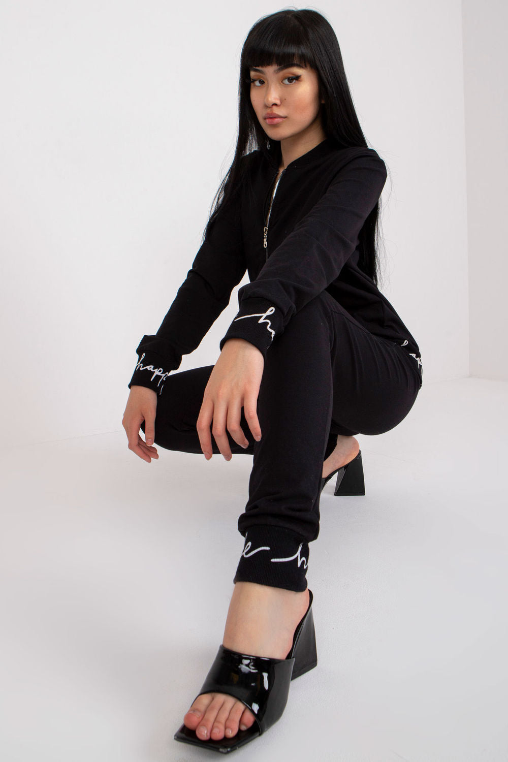 Relevance Black Long Sleeve Co-Ord Set with Pockets - view 2