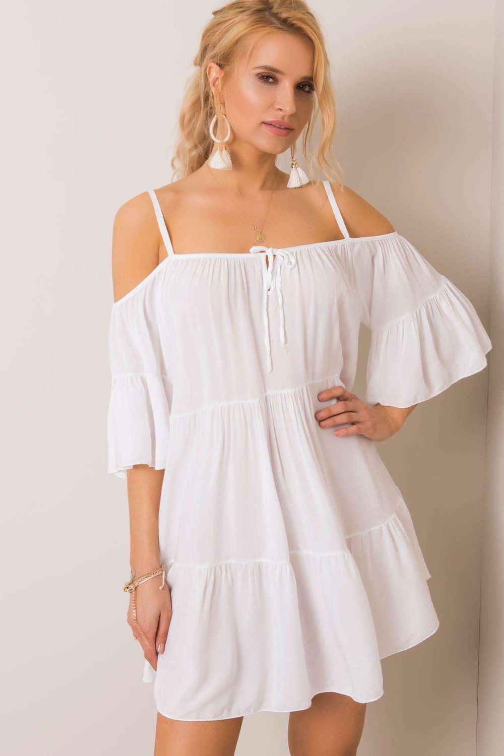 Och Bella White Asymmetric Dress - view 2