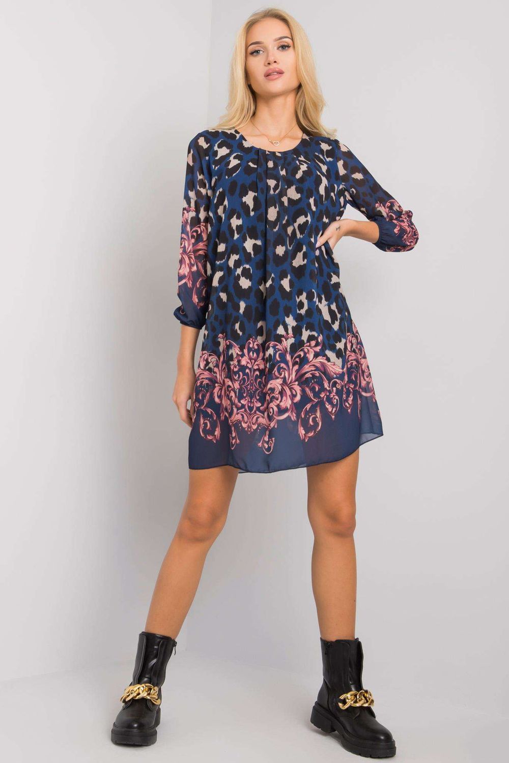 Och Bella Navy Dress - view 2