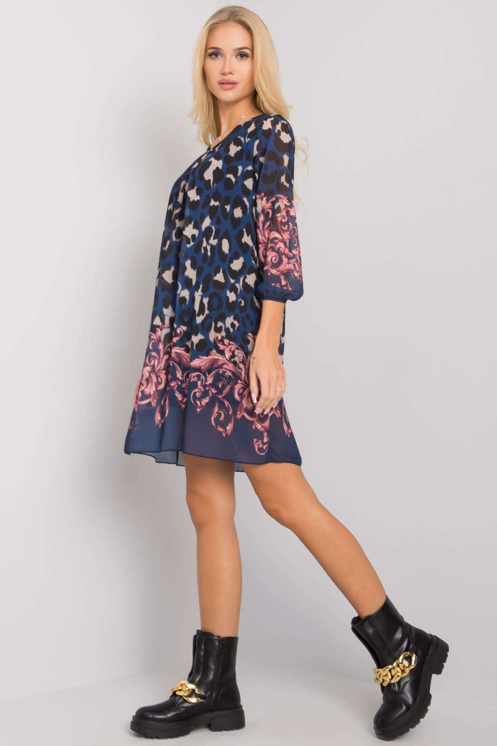 Och Bella Navy Dress - view 3