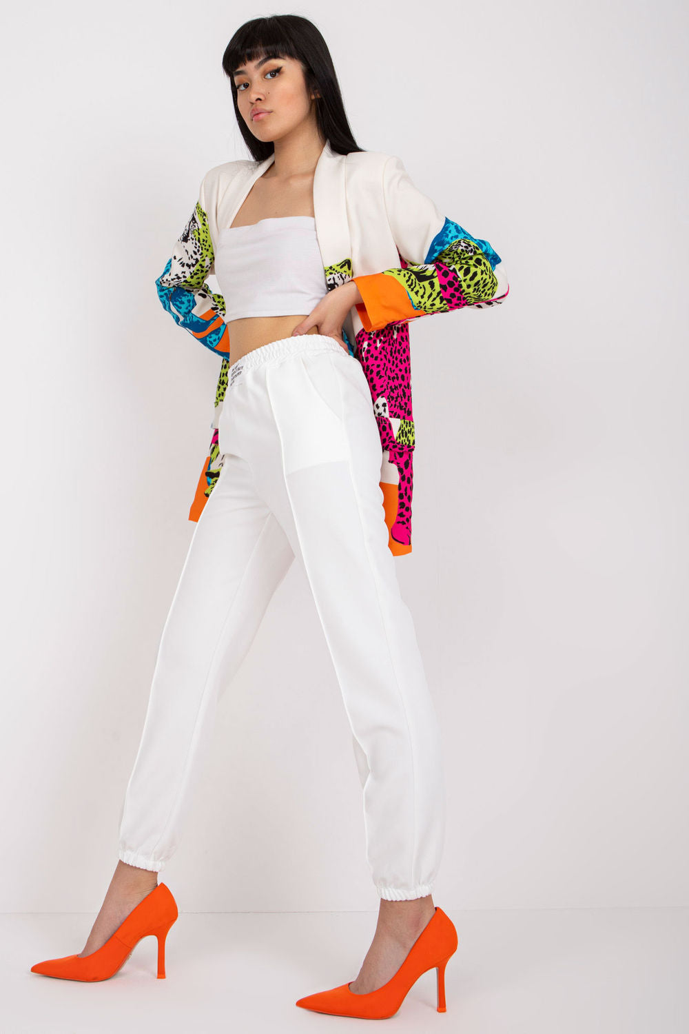 Italy Moda White Polyester Trousers - view 3
