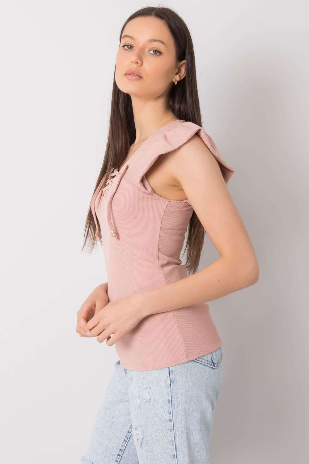 Italy Moda Light Pink Short Sleeve Blouse - view 2