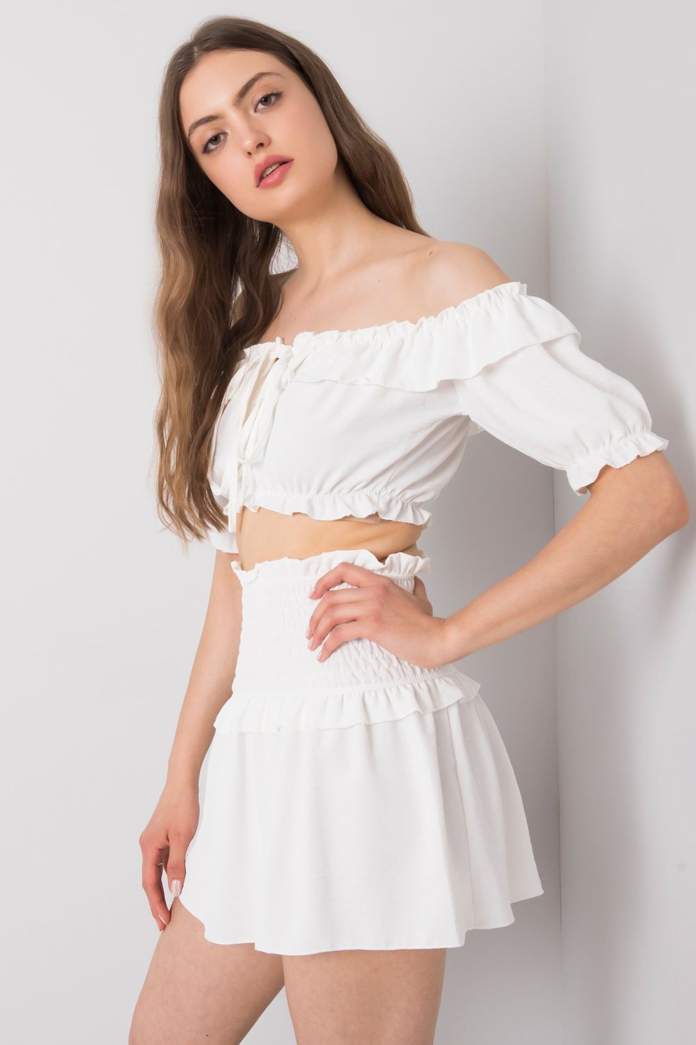 Och Bella White Short Sleeve Blouse - view 2