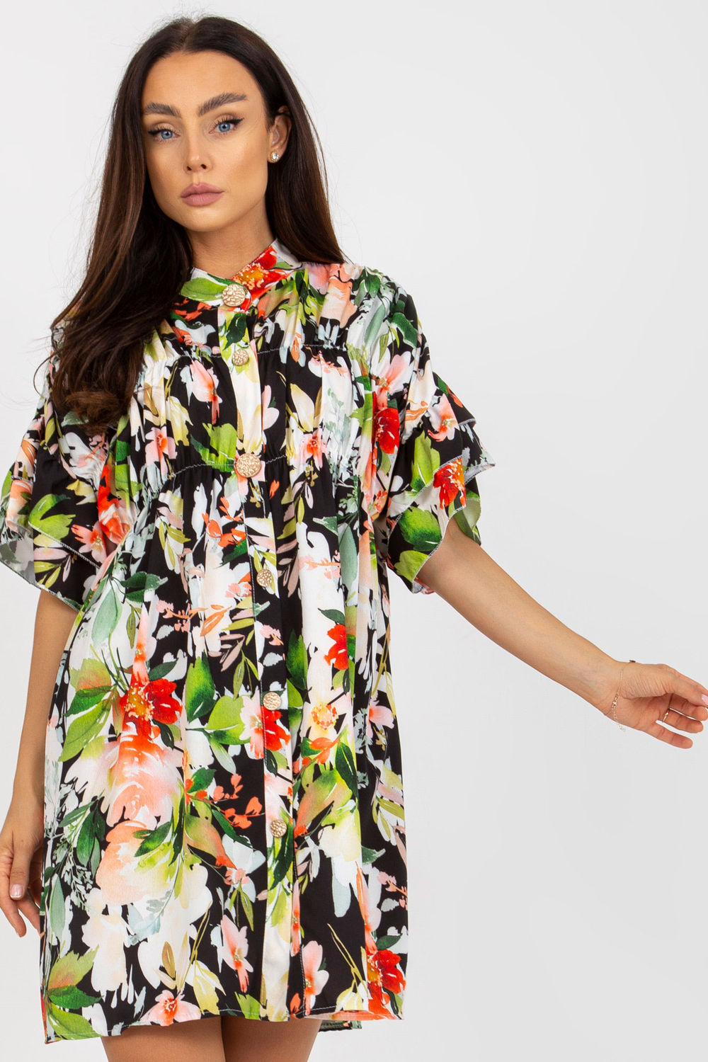 Italy Moda Black Short Sleeve Dress