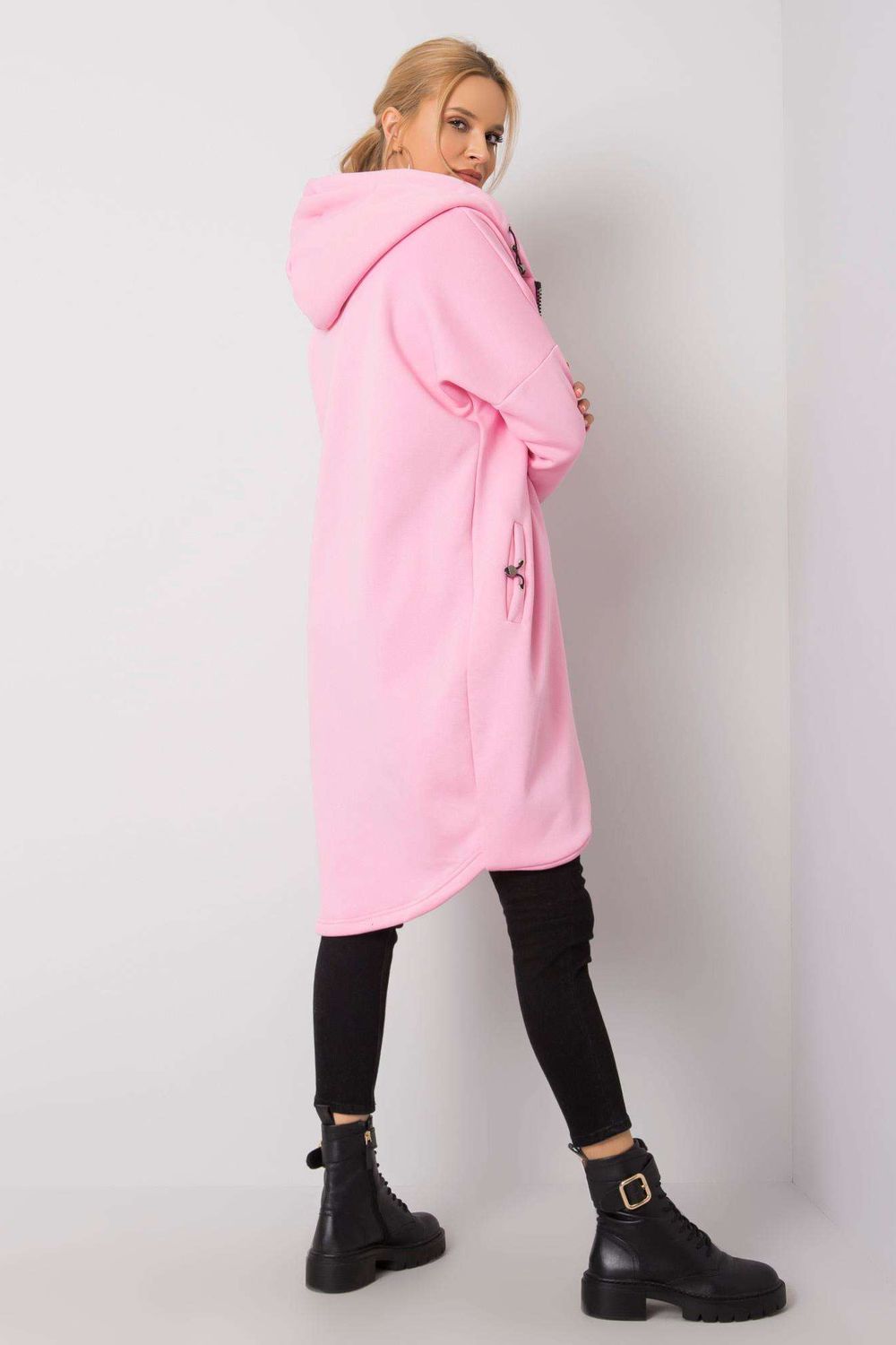 Rue Paris Pink Hooded Long Sleeve Sweatshirt - view 3