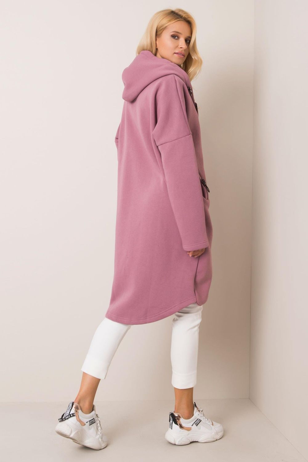 Rue Paris Dark Pink Hooded Long Sleeve Sweatshirt - view 3