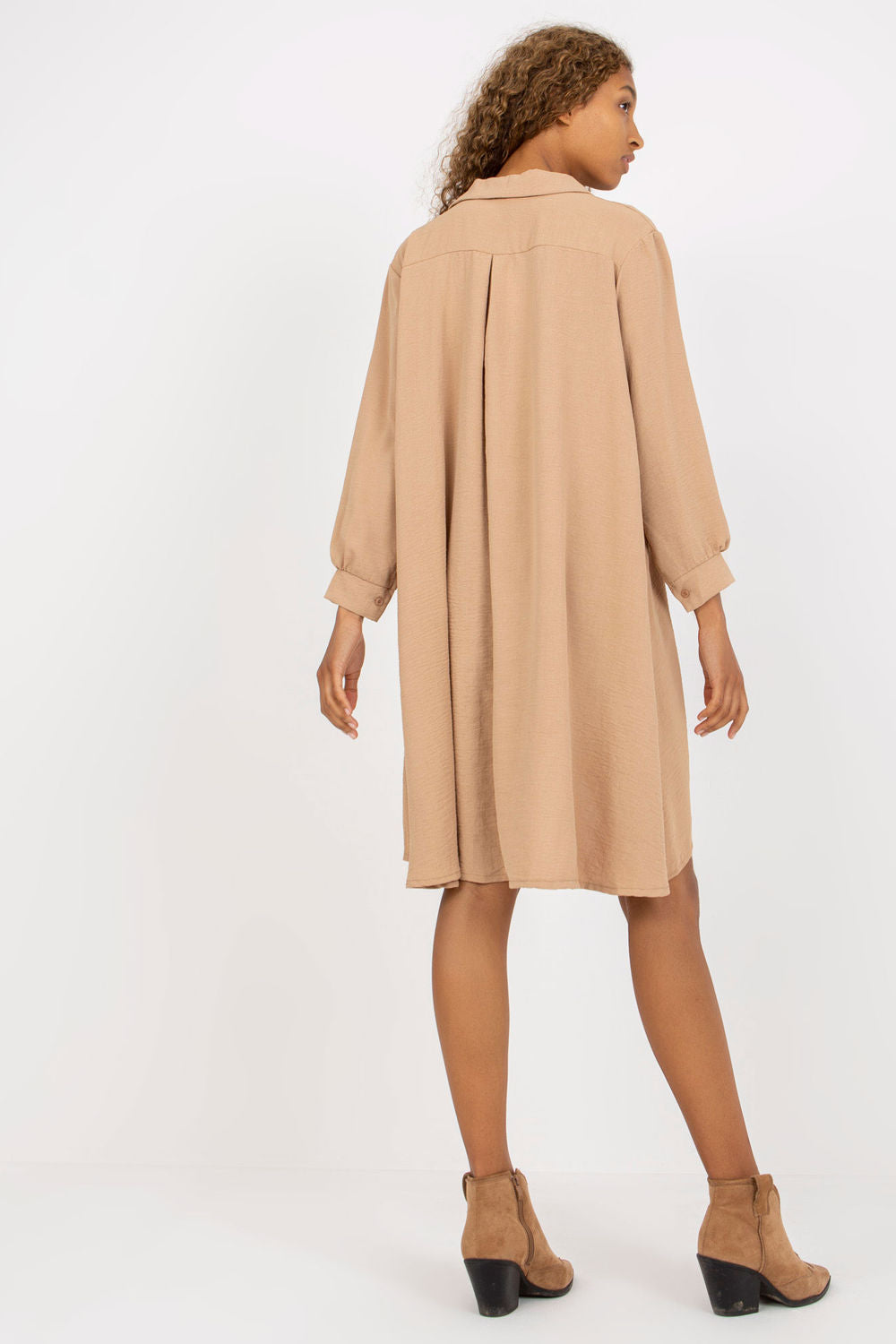 Italy Moda Camel Asymmetric Dress - view 3