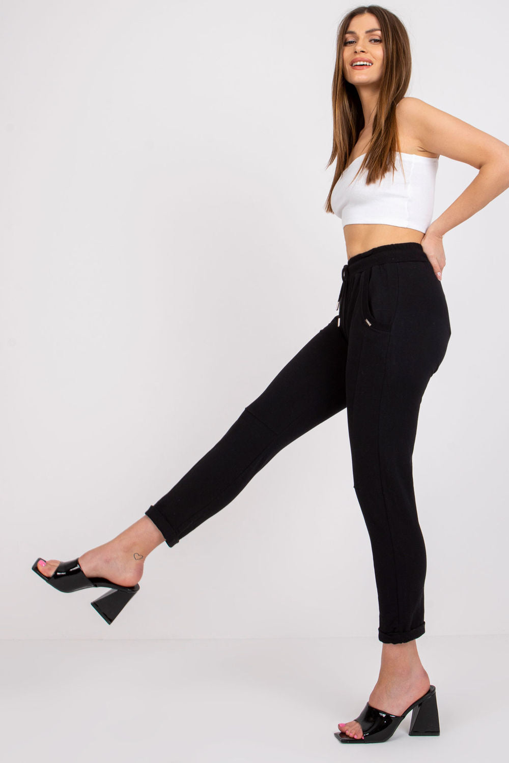 Relevance Black High Waisted Joggers - view 2
