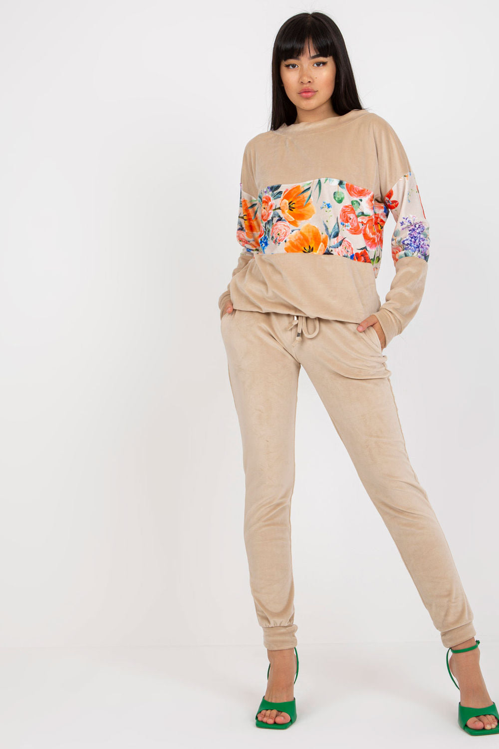 Rue Paris Beige Long Sleeve Co-Ord Set