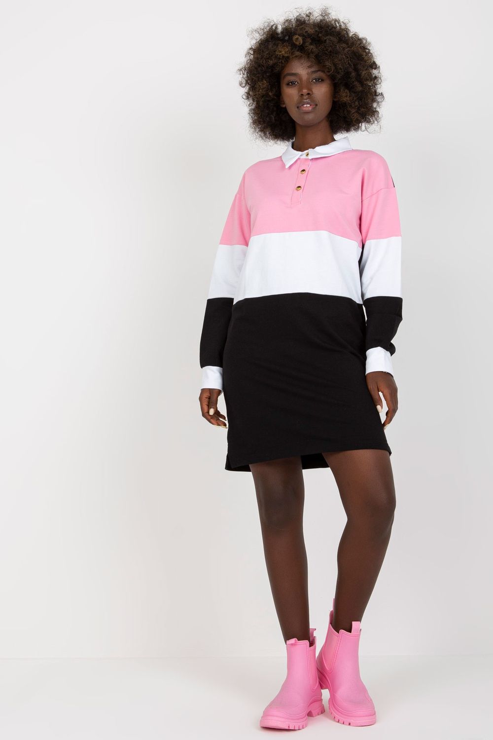 Rue Paris Pink Long Sleeve Dress