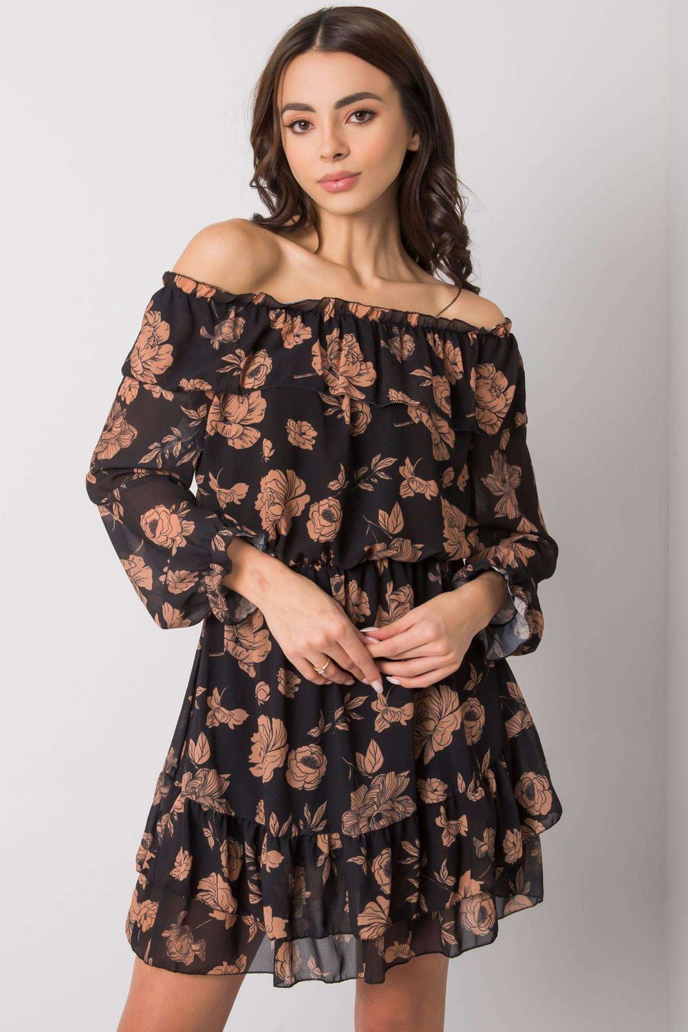 Italy Moda Camel Long Sleeve Dress - view 2