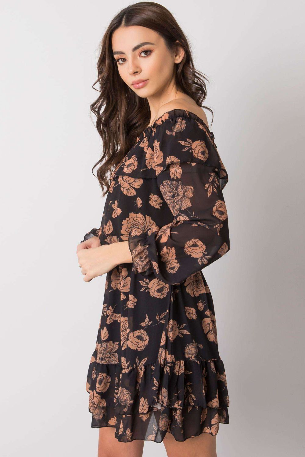 Italy Moda Camel Long Sleeve Dress - view 3