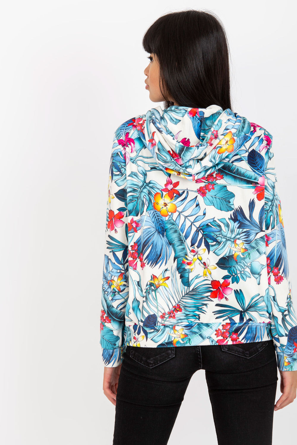 Rue Paris Blue Hooded Long Sleeve Sweatshirt - view 3